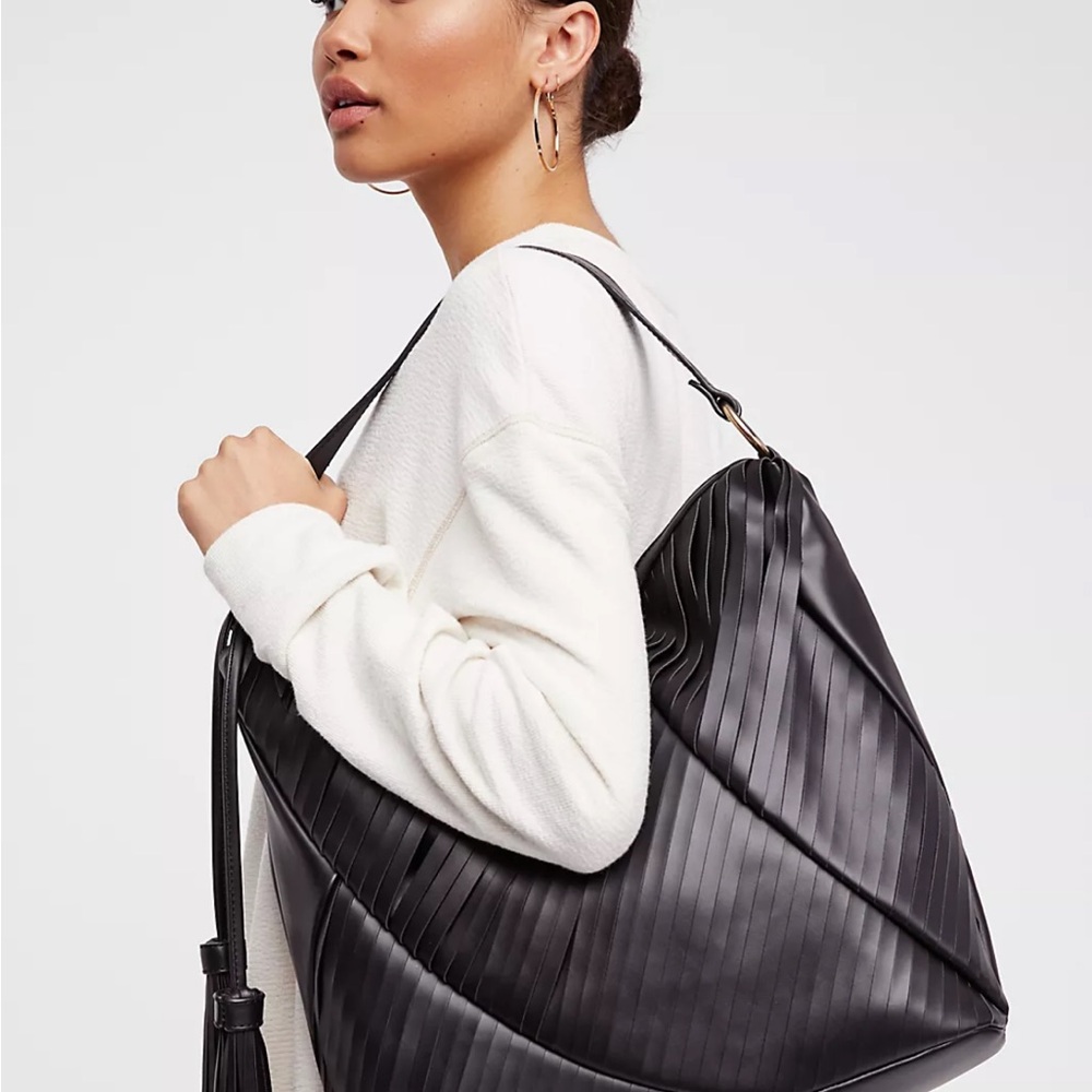 Free People Jinx Black Vegan Leather Tote